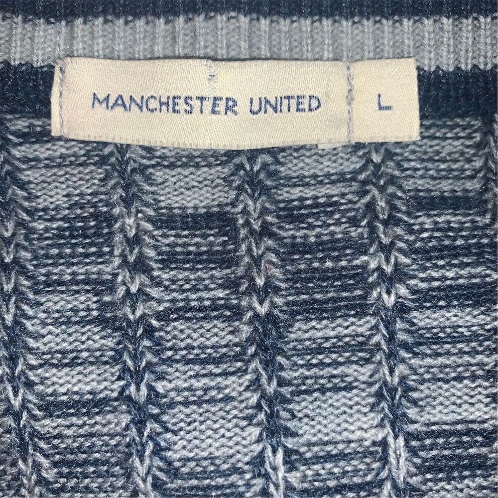Men's V-Neck Sweater Vest Multicolor Manchester United L - Picture 3 of 5